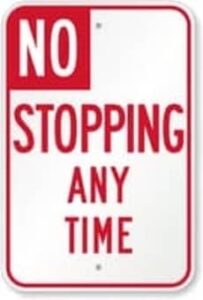no stopping sign means
